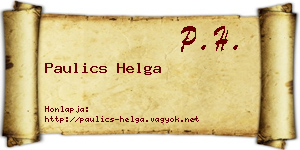 Paulics Helga névjegykártya